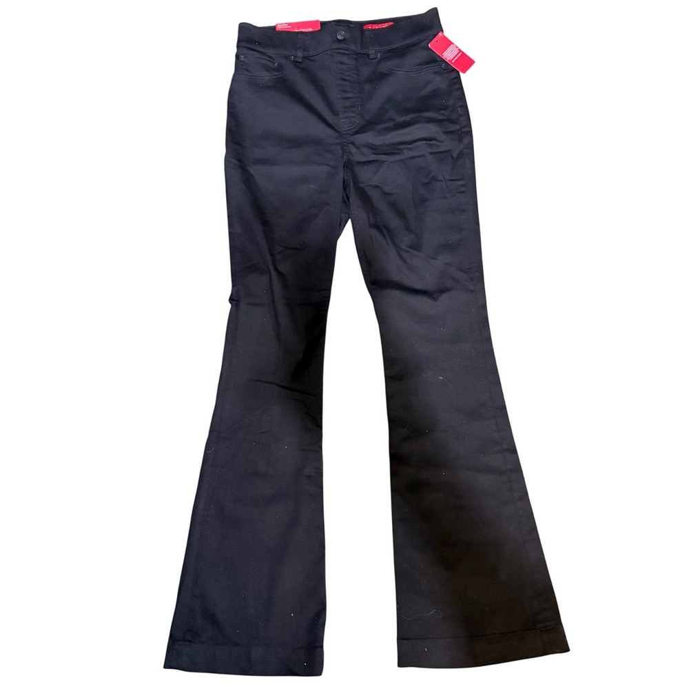 Spanx Flare Jeans 2.0 Black High Rise Pull‎ On Denim Tall L 21523T NEW